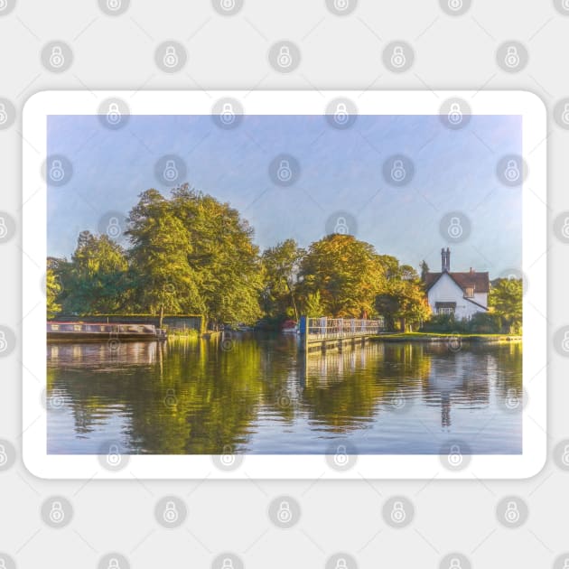 Approaching Goring Lock On The Thames Sticker by IanWL